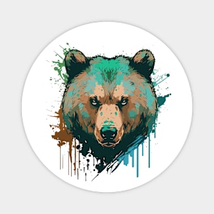 Graffiti Paint Grizzly Bear Creative Magnet